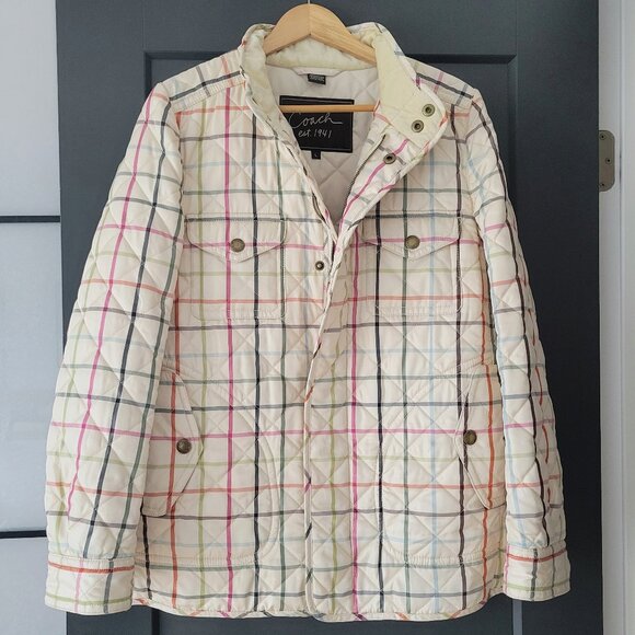 Vintage Y2K Coach Plaid Quilted Jacket lake new, selling for $120. Size L - Picture 1 of 8